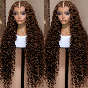 Perruque Lace Front HD ondulée brun chocolat – Cheveux humains 13x6 / 13x4