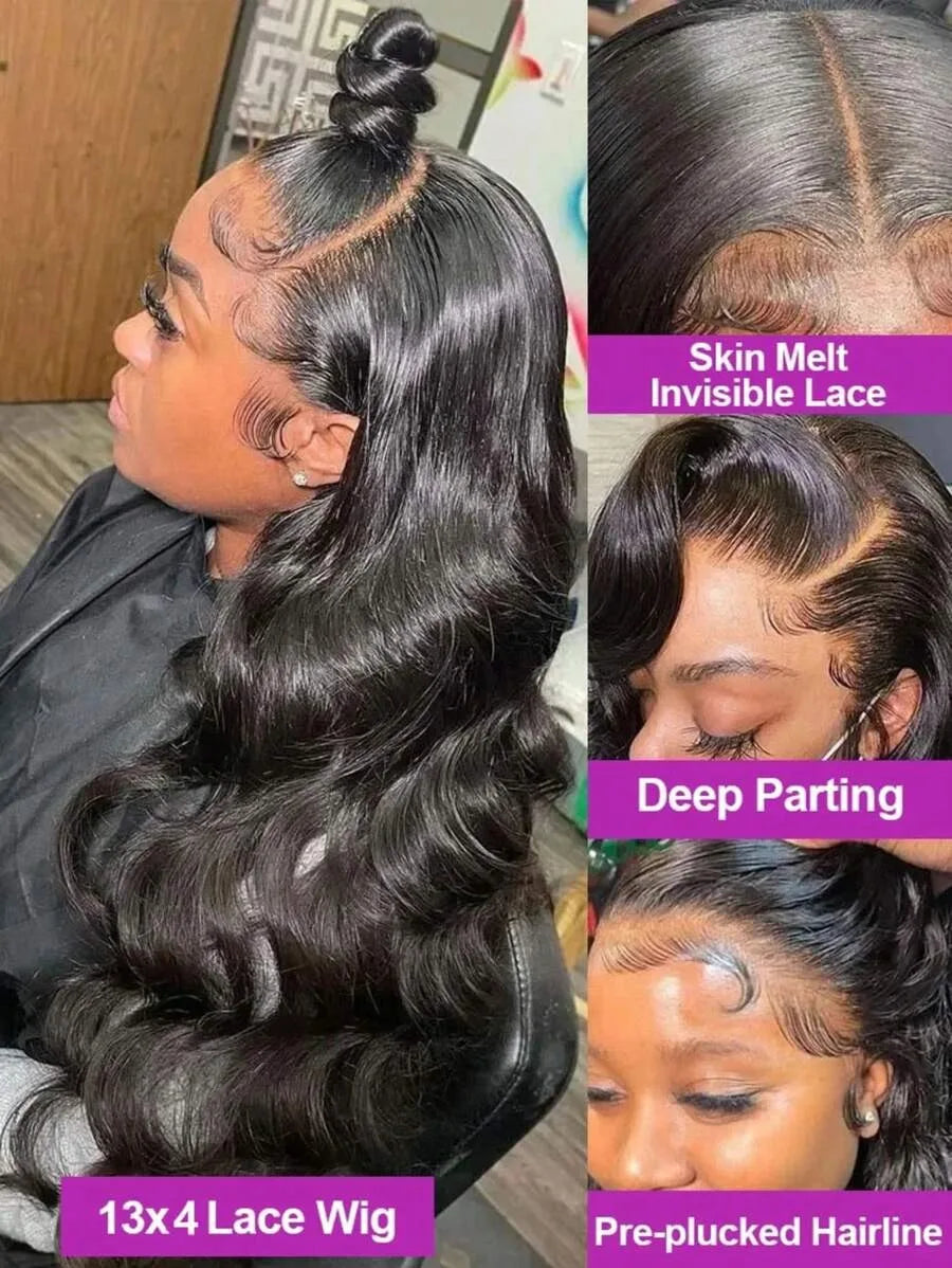 Perruque Lace Front HD Body Wave 30 à 40 pouces – Frontal 13x6 / 13x4