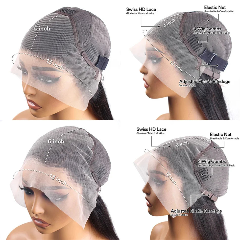 Perruque Lace Front HD Body Wave 30 à 40 pouces – Frontal 13x6 / 13x4