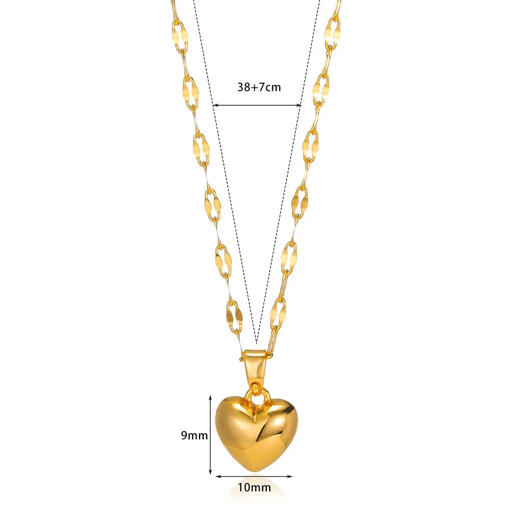 Collier pendentif cœur en acier inoxydable – Design tendance
