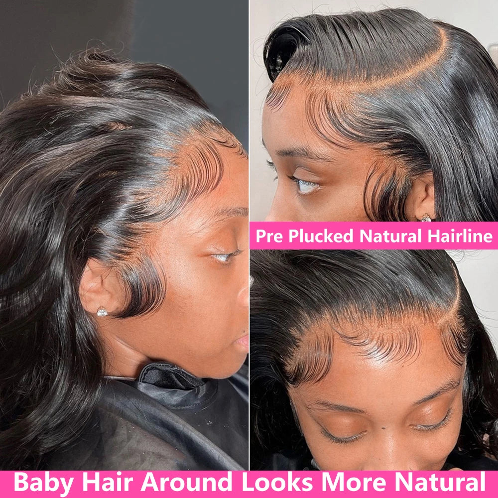 Perruque en cheveux humains ondulés transparents HD – Lace Front 13x4 / 13x6, fermeture 5x5