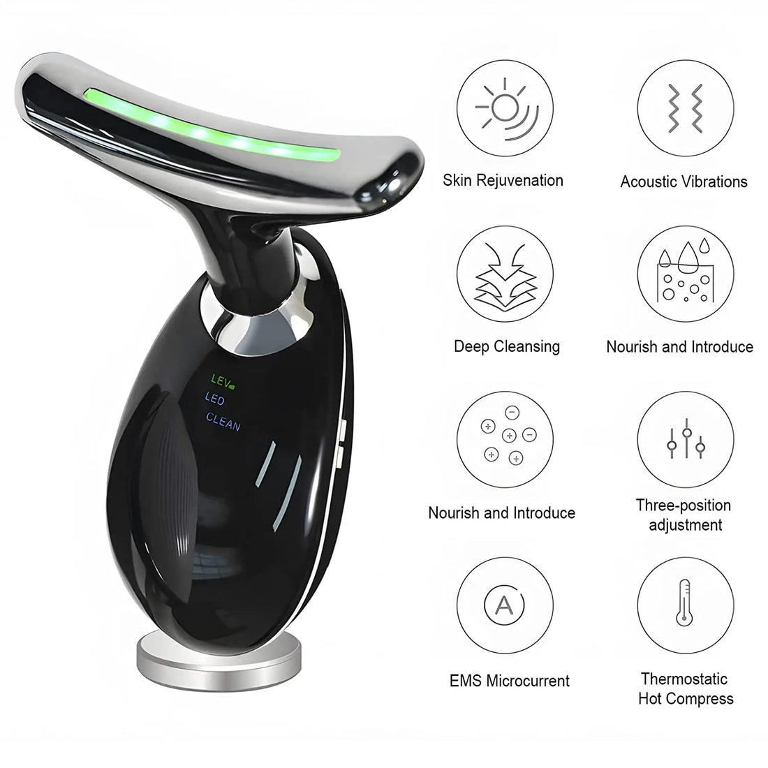 Appareil de luminothérapie rouge pour le visage et le cou – Appareil de beauté LED pour le rajeunissement, le lifting et le raffermissement de la peau