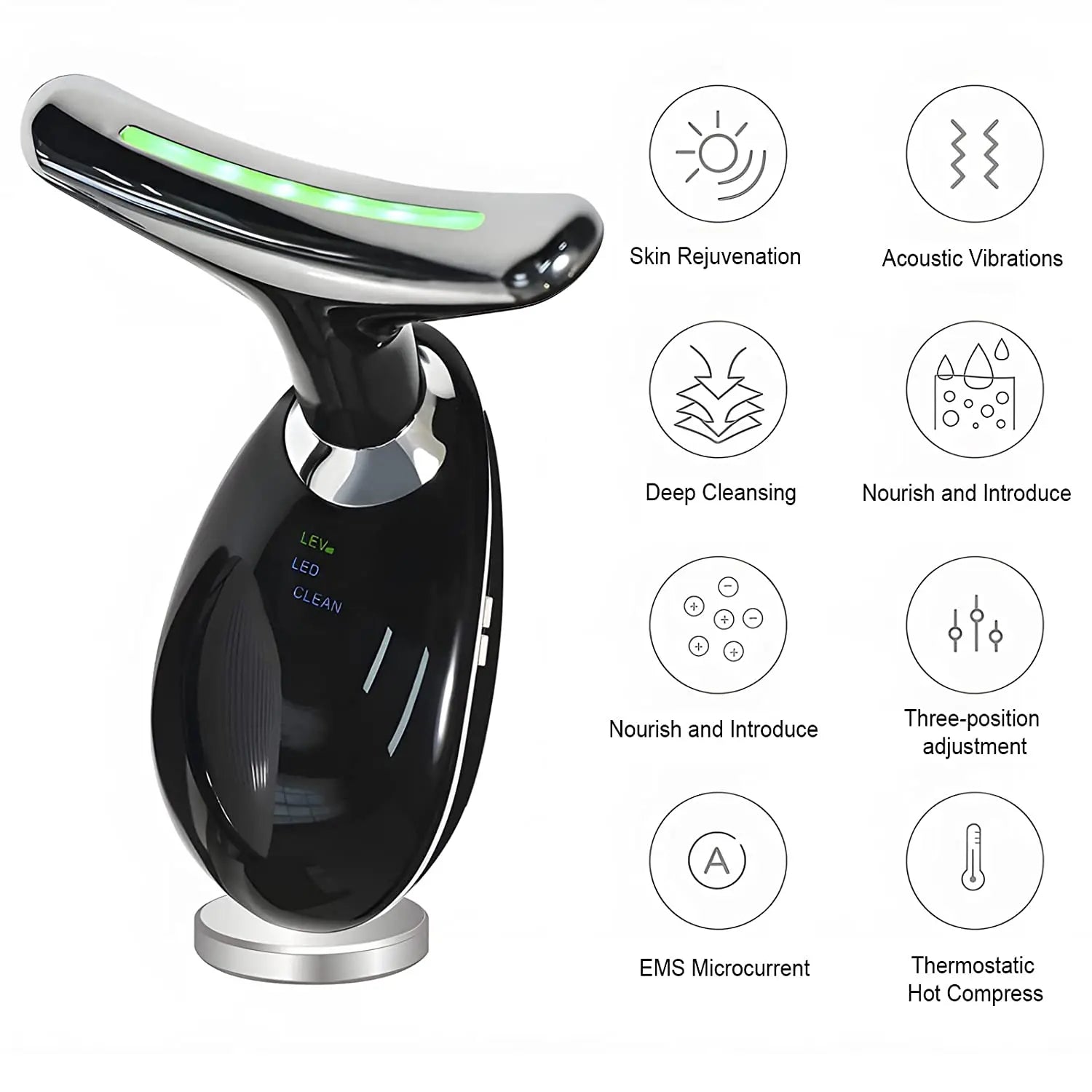 Appareil de luminothérapie rouge pour le visage et le cou – Appareil de beauté LED pour le rajeunissement, le lifting et le raffermissement de la peau