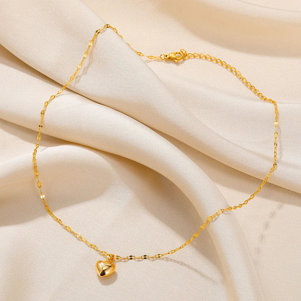 Collier pendentif cœur en acier inoxydable – Design tendance