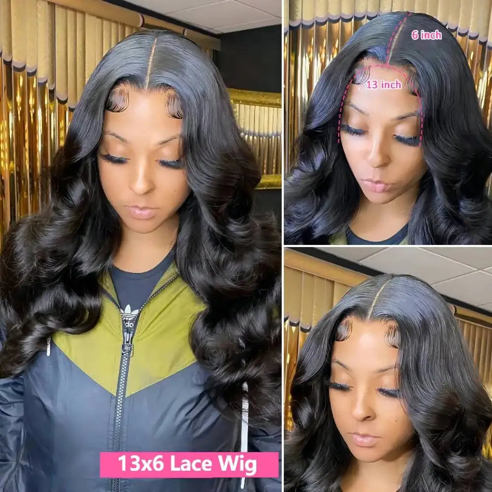Perruque en cheveux humains ondulés transparents HD – Lace Front 13x4 / 13x6, fermeture 5x5