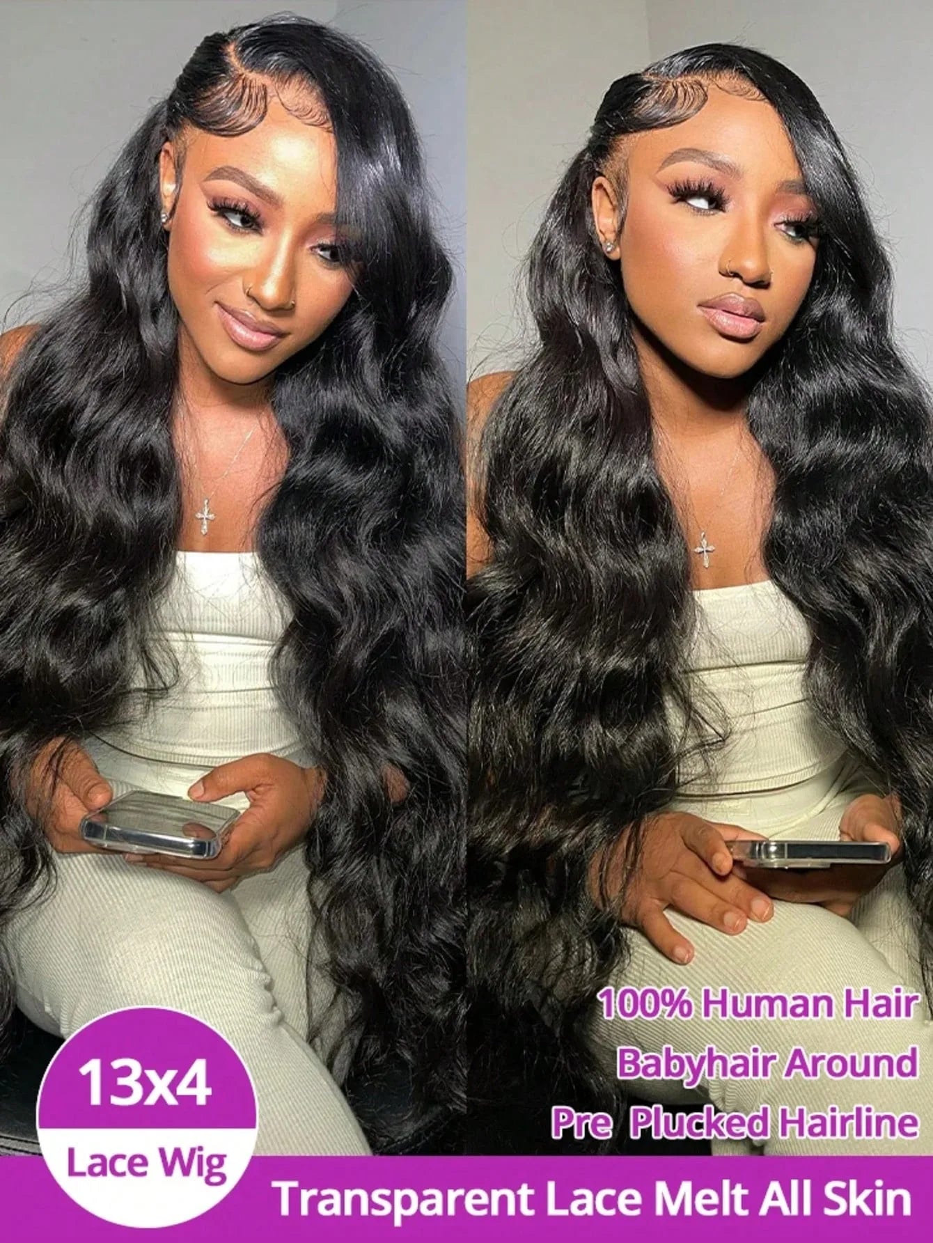 Perruque Lace Front HD Body Wave 30 à 40 pouces – Frontal 13x6 / 13x4