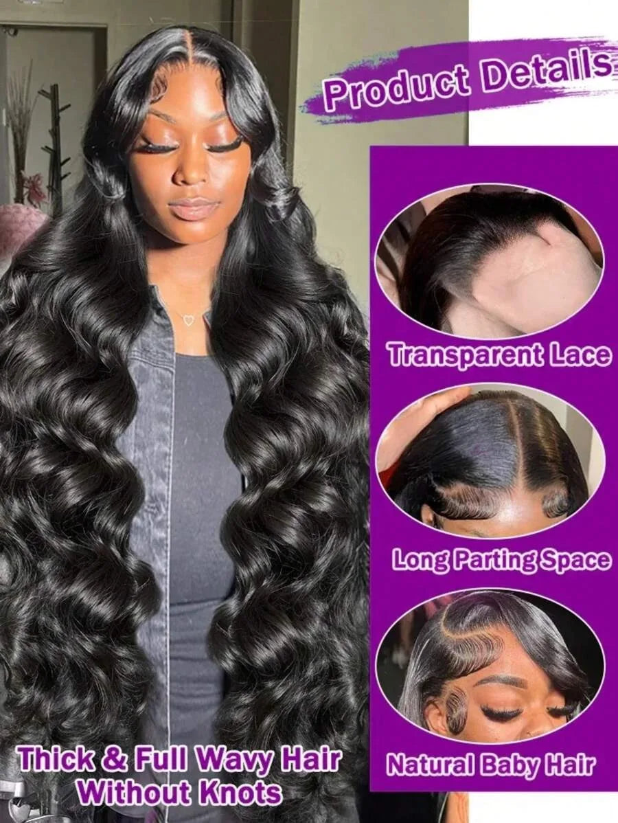 Perruque Lace Front HD Body Wave 30 à 40 pouces – Frontal 13x6 / 13x4